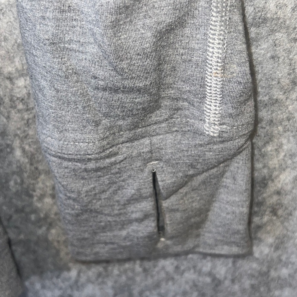 Lululemon Women's XL Grey Asymmetrical Draped Cowl Neck Wrap Jacket Thumbholes - Picture 8 of 10
